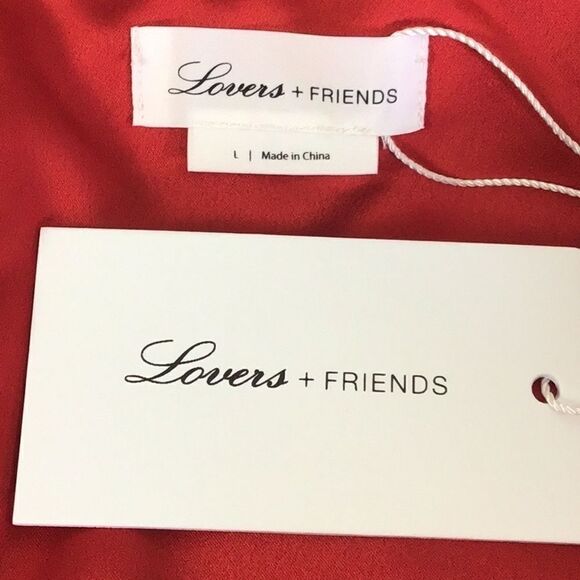 Lovers + Friends NWT Sylvia Red Satin & Lace Strapless Gown - Picture 9 of 11